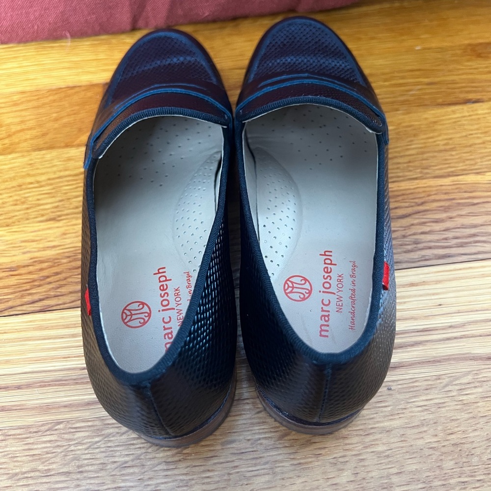 Marc Joseph black embossed Bryant Park loafers NEW - Picture 4 of 5